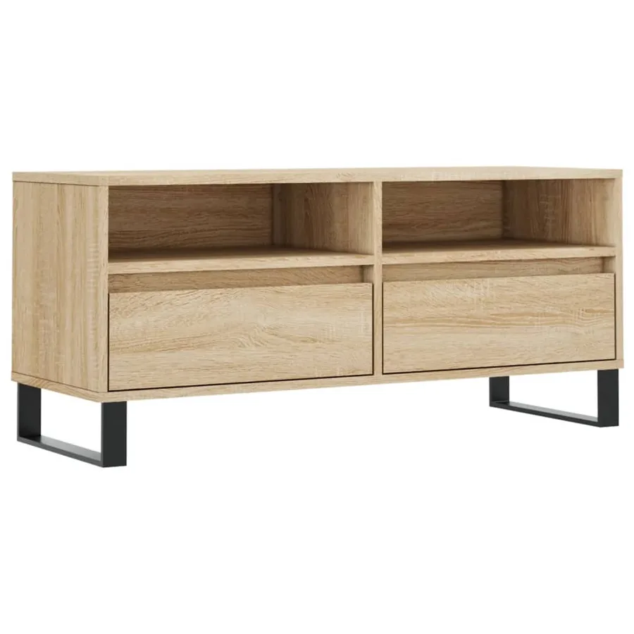 Meuble TV chêne sonoma 100x34,5x44,5 cm bois d'ingénierie - 2