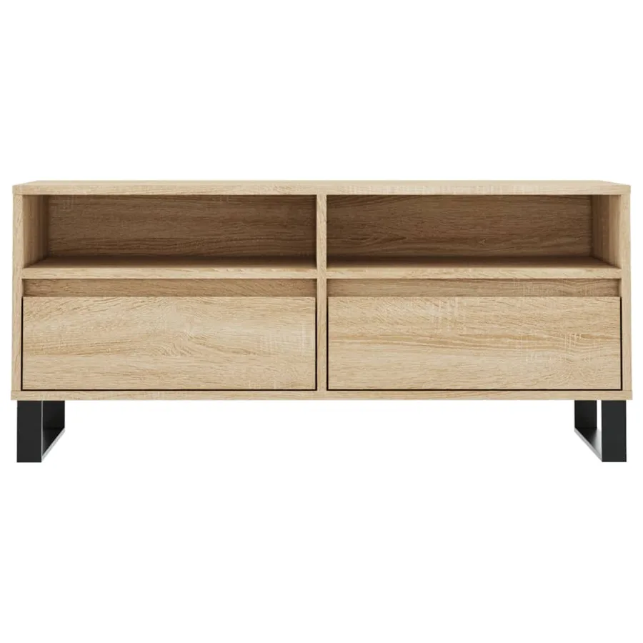 Meuble TV chêne sonoma 100x34,5x44,5 cm bois d'ingénierie - 5
