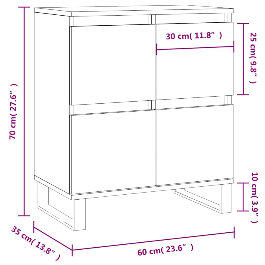 Buffet Sonoma gris 60x35x70 cm Bois d'ingénierie - 11
