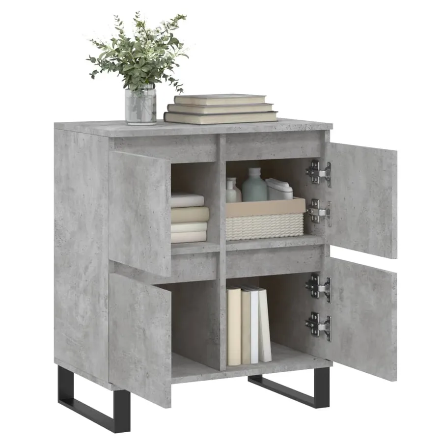 Buffet Gris béton 60x35x70 cm Bois d'ingénierie - 4