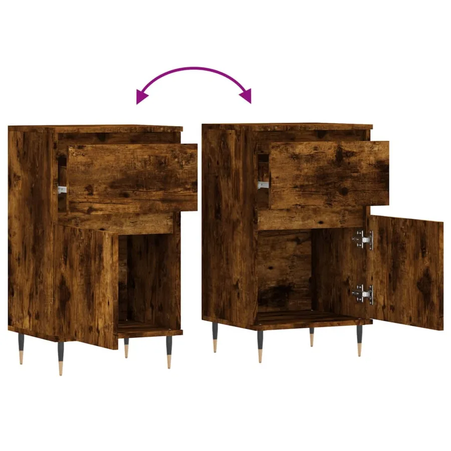 Buffets 2 pcs chêne fumé 40x35x70 cm bois d'ingénierie - 10