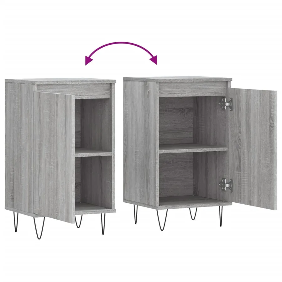 Buffets 2 pcs sonoma gris 40x35x70 cm bois d'ingénierie - 10