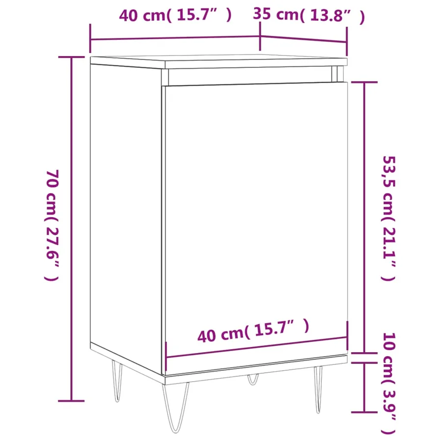 Buffets 2 pcs sonoma gris 40x35x70 cm bois d'ingénierie - 13