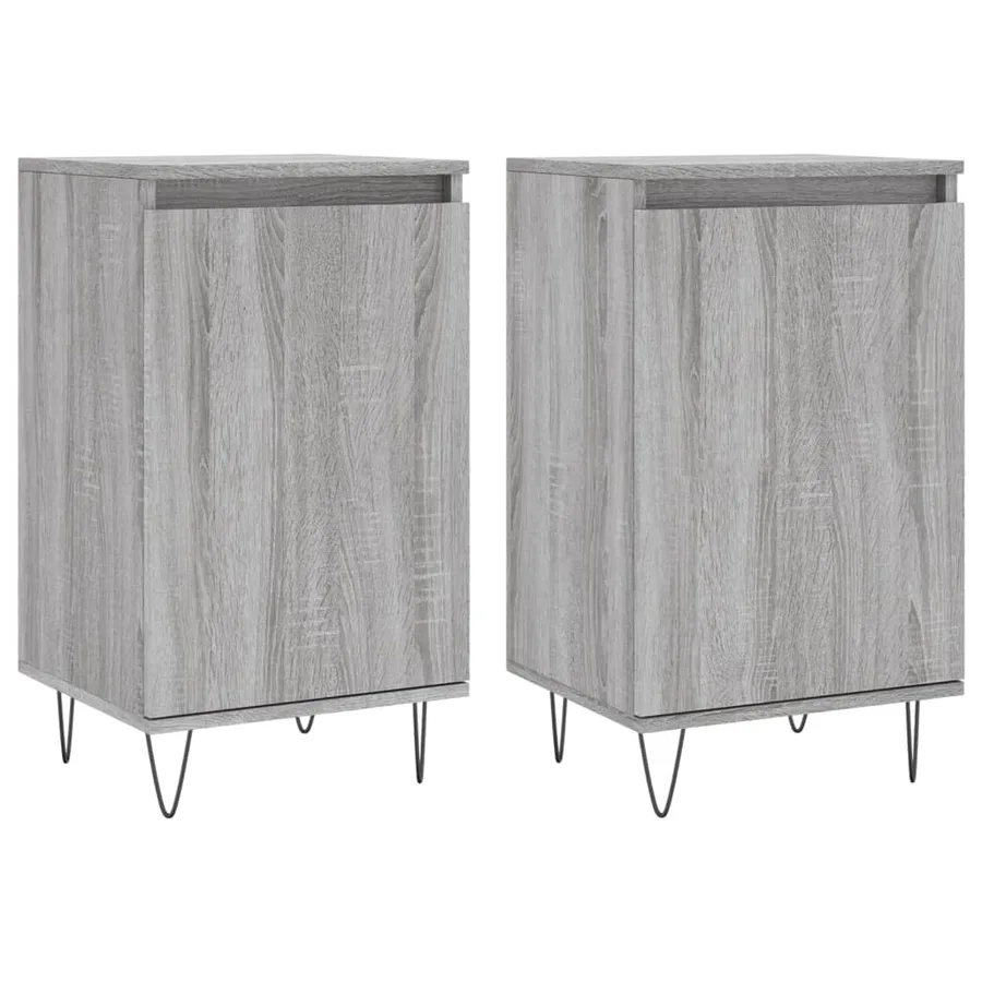 Buffets 2 pcs sonoma gris 40x35x70 cm bois d'ingénierie - 2
