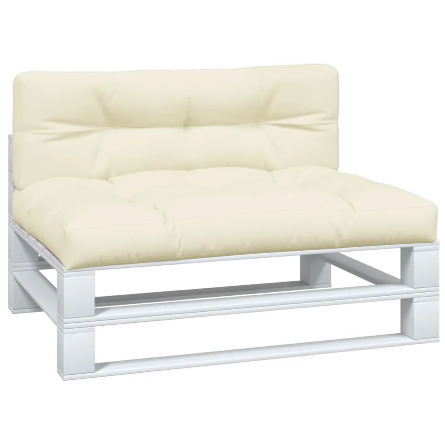 Coussins de palette lot de 2 crème tissu - 3