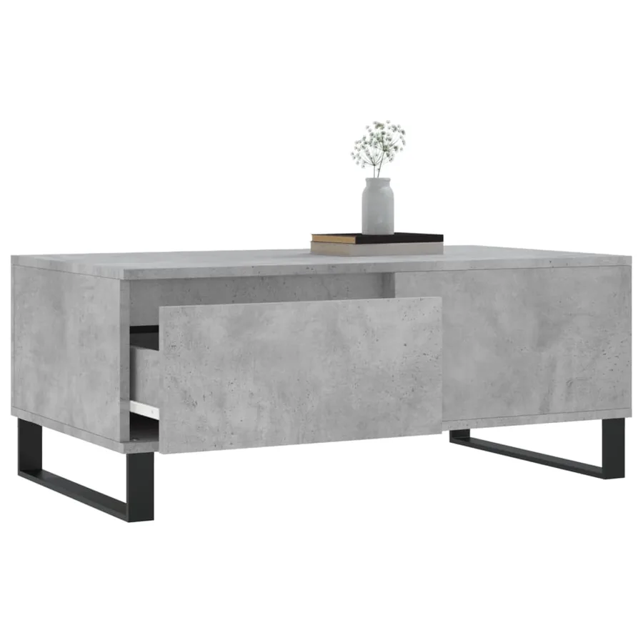 Table basse Gris béton 90x50x36,5 cm Bois d'ingénierie - 3