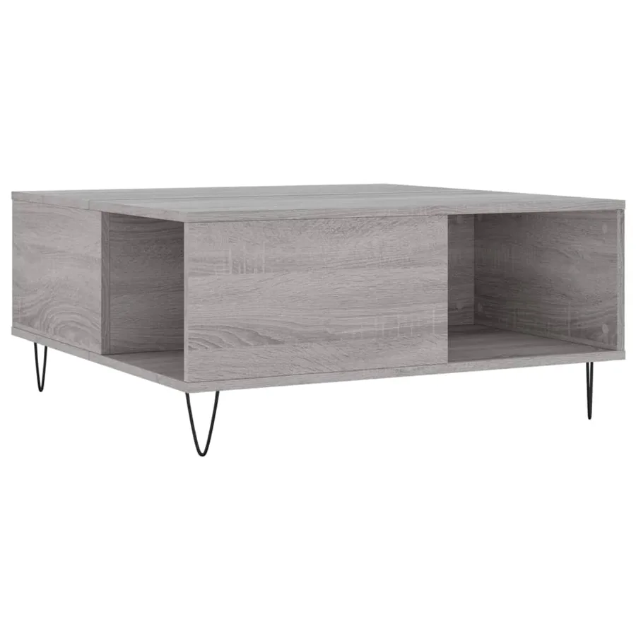 Table basse sonoma gris 80x80x36,5 cm bois d'ingénierie - 2