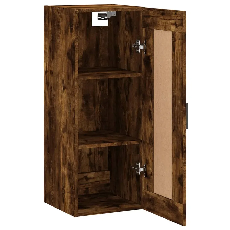 Armoire murale chêne fumé 34,5x34x90 cm bois d'ingénierie - 7
