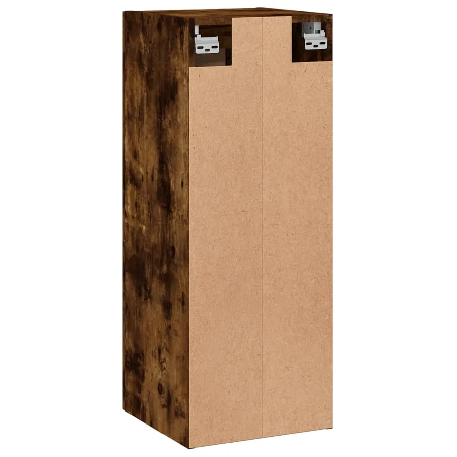 Armoire murale chêne fumé 34,5x34x90 cm bois d'ingénierie - 9