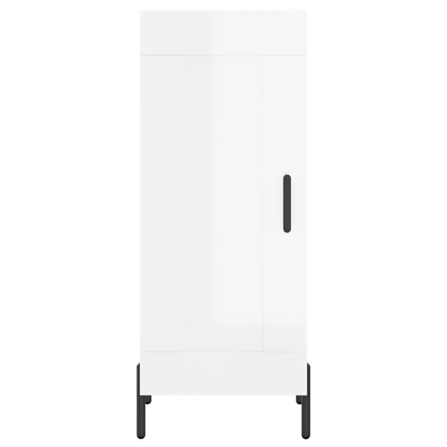 Buffet Blanc brillant 34,5x34x90 cm Bois d'ingénierie - 5