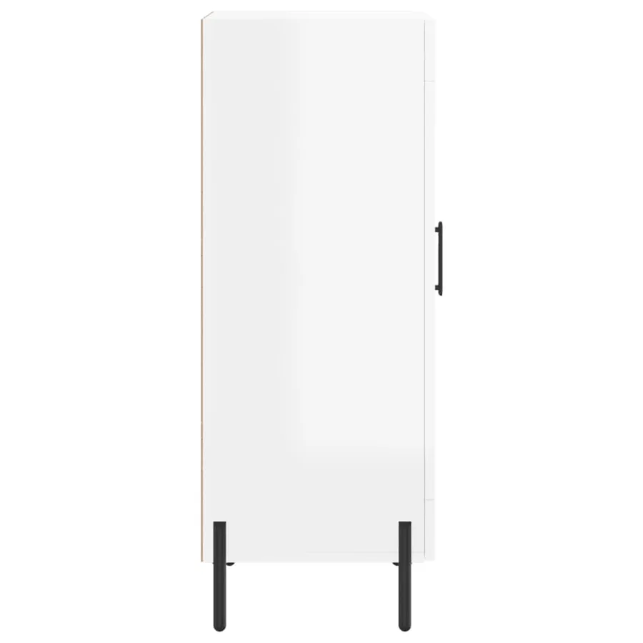 Buffet Blanc brillant 34,5x34x90 cm Bois d'ingénierie - 7
