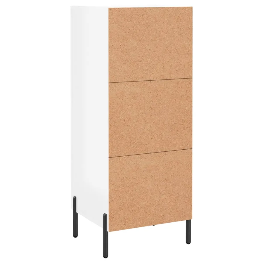 Buffet Blanc brillant 34,5x34x90 cm Bois d'ingénierie - 8