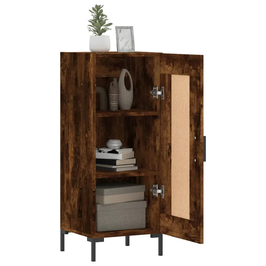 Buffet Chêne fumé 34,5x34x90 cm Bois d'ingénierie - 4