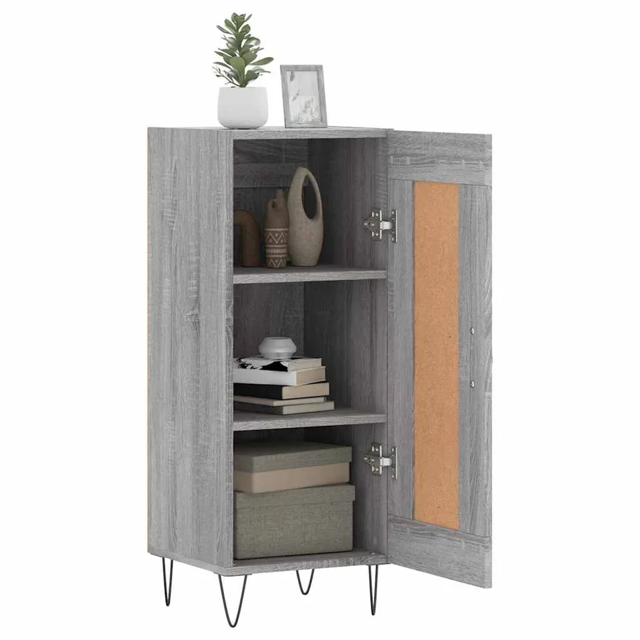 Buffet Sonoma gris 34,5x34x90 cm Bois d'ingénierie - 4
