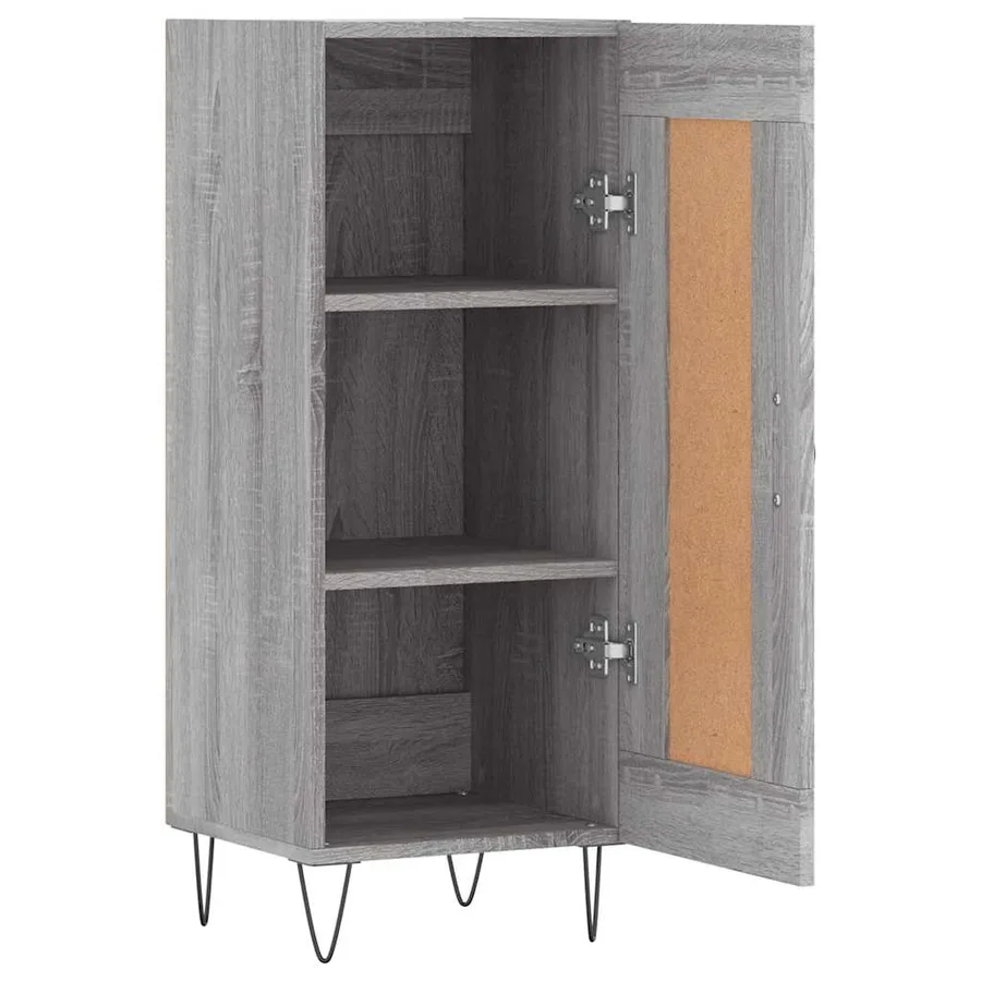 Buffet Sonoma gris 34,5x34x90 cm Bois d'ingénierie - 6