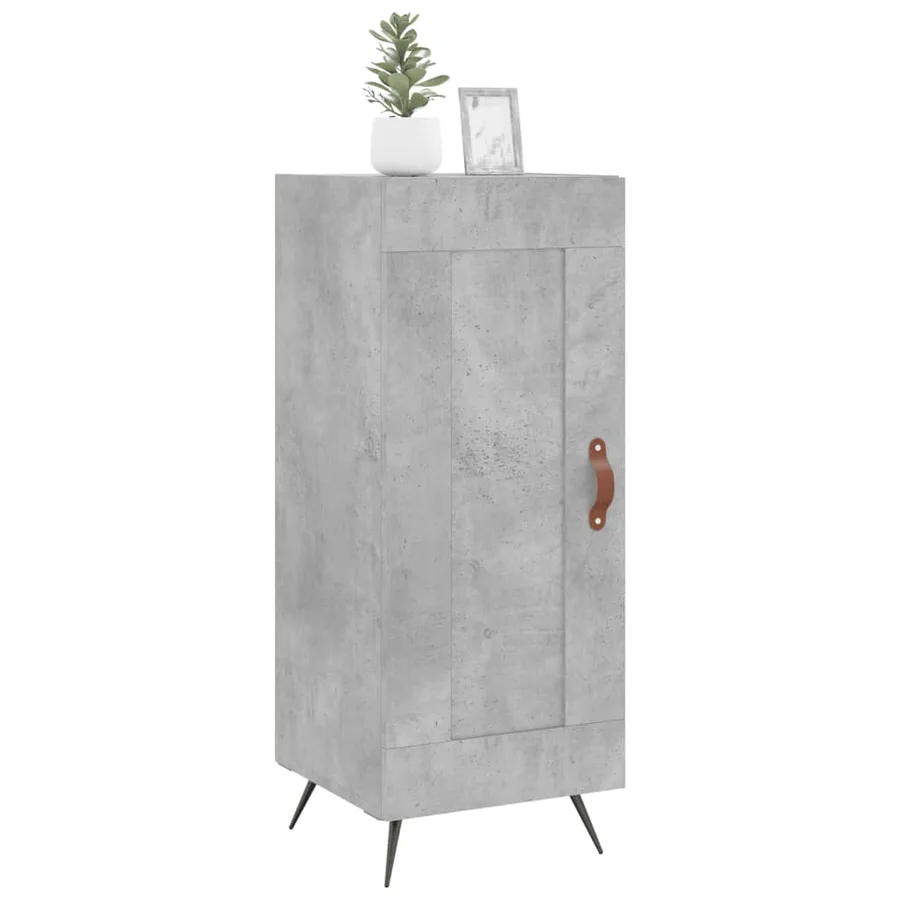 Buffet Gris béton 34,5x34x90 cm Bois d'ingénierie - 3