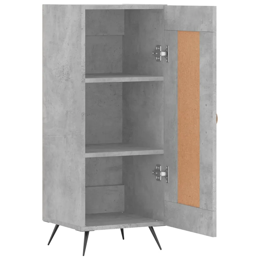 Buffet Gris béton 34,5x34x90 cm Bois d'ingénierie - 6