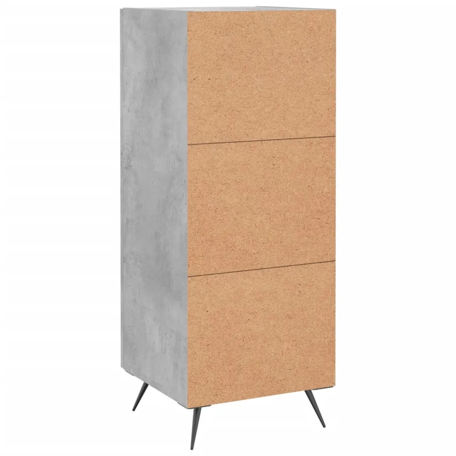 Buffet Gris béton 34,5x34x90 cm Bois d'ingénierie - 8