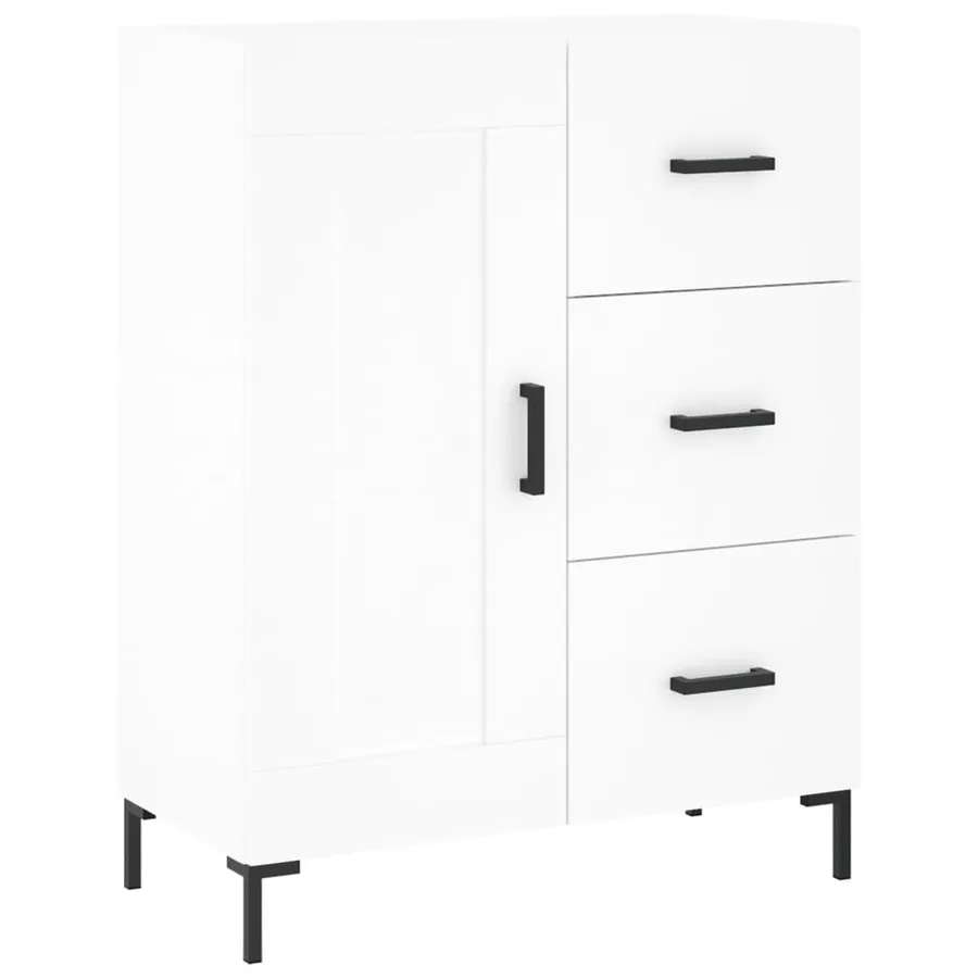 Buffet blanc 69,5x34x90 cm bois d'ingénierie - 2