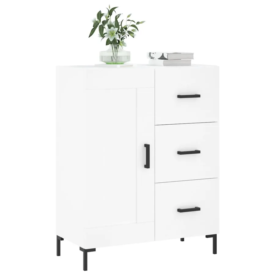 Buffet blanc 69,5x34x90 cm bois d'ingénierie - 3