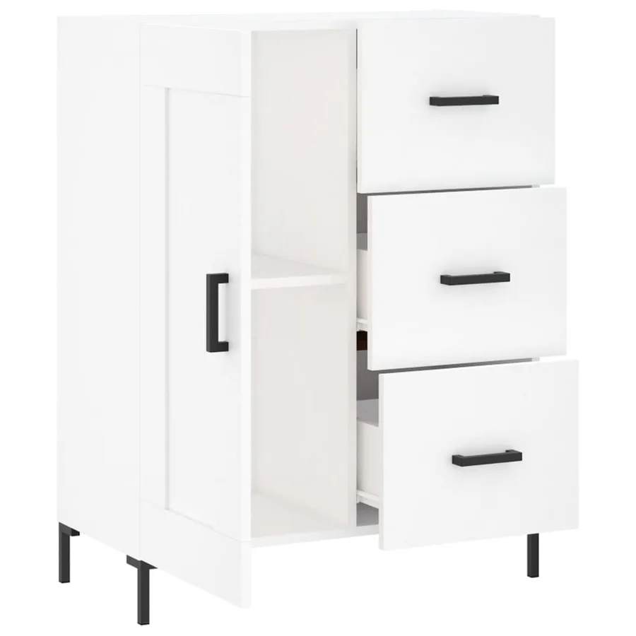 Buffet blanc 69,5x34x90 cm bois d'ingénierie - 6