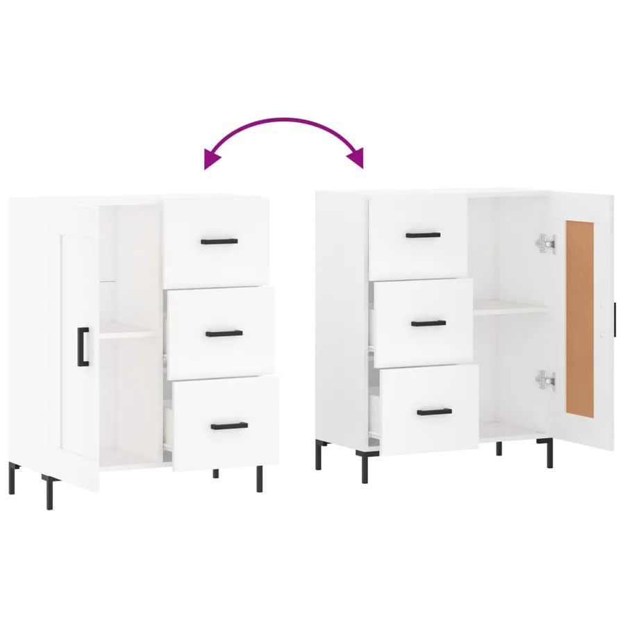 Buffet blanc 69,5x34x90 cm bois d'ingénierie - 9
