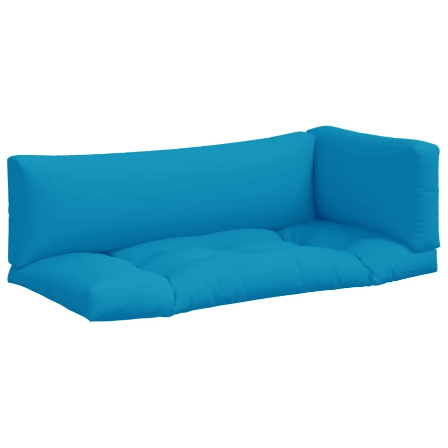 Coussins de palette 3 pcs bleu clair tissu - 2