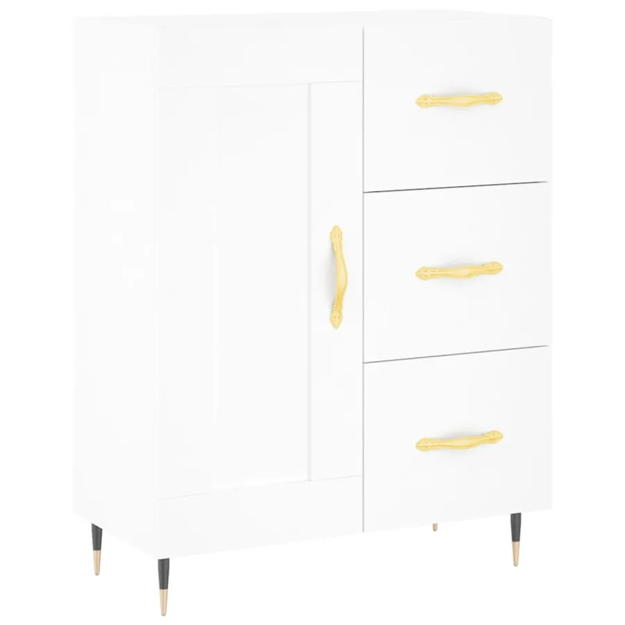 Buffet blanc 69,5x34x90 cm bois d'ingénierie - 2