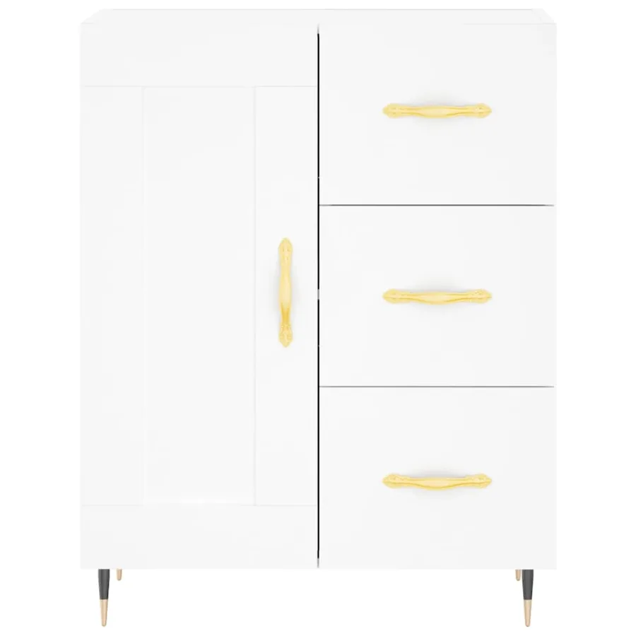 Buffet blanc 69,5x34x90 cm bois d'ingénierie - 5