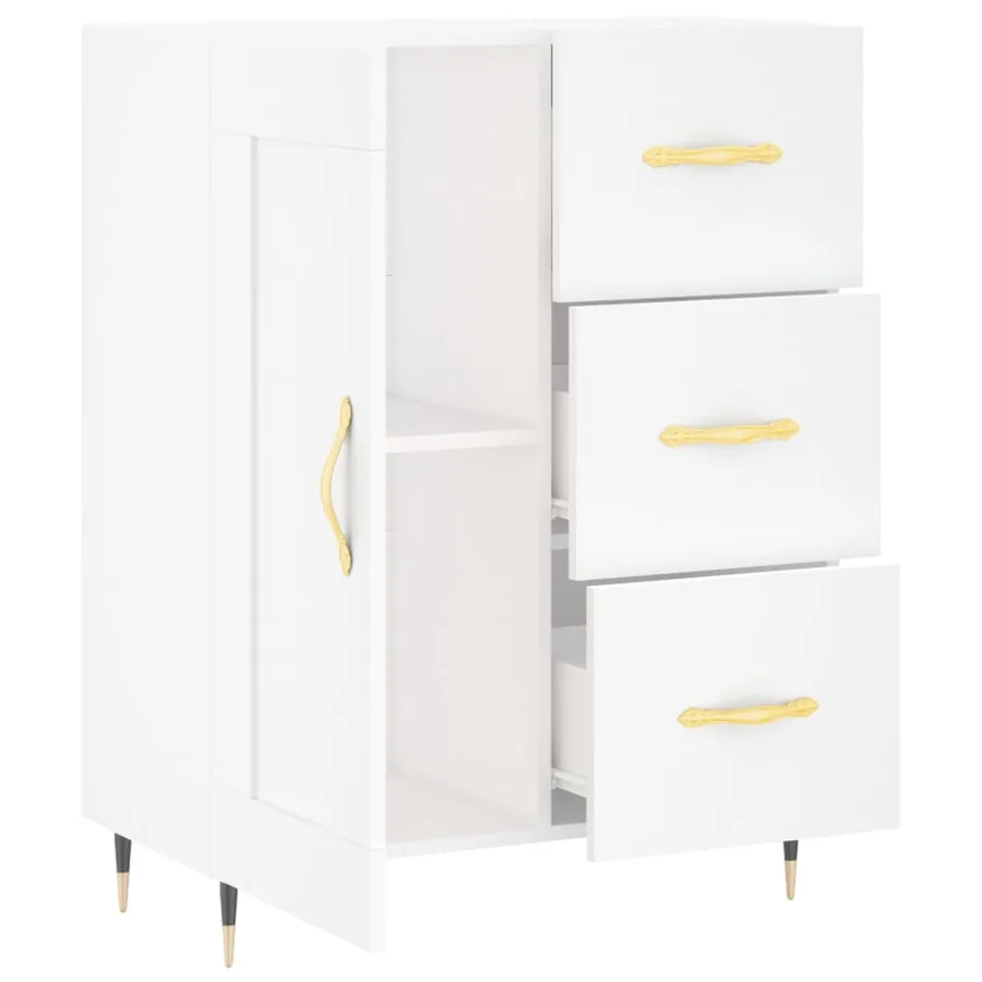 Buffet blanc 69,5x34x90 cm bois d'ingénierie - 6