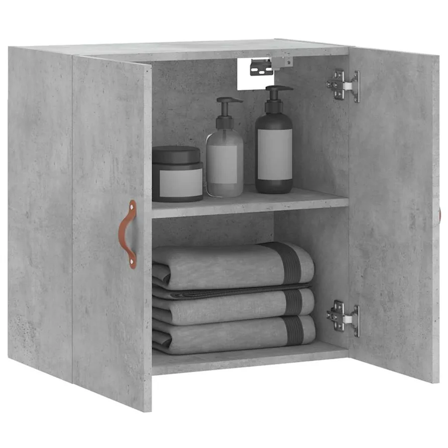 Armoire murale gris béton 60x31x60 cm bois d'ingénierie - 4