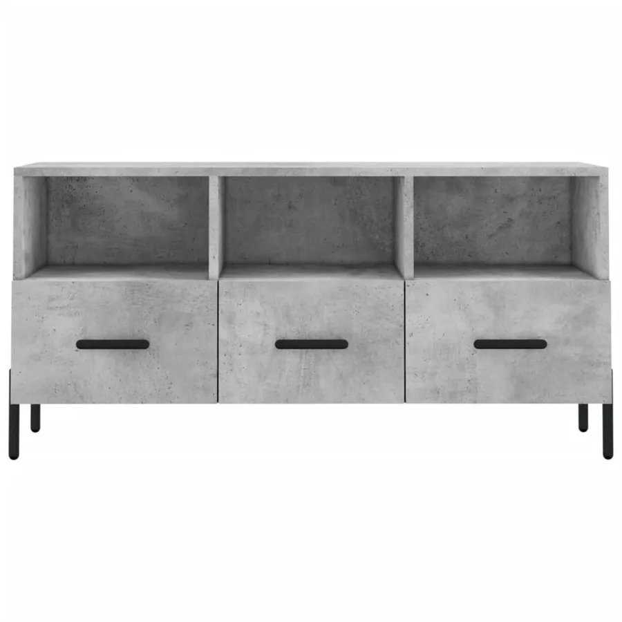 Meuble TV gris béton 102x36x50 cm bois d'ingénierie - 5