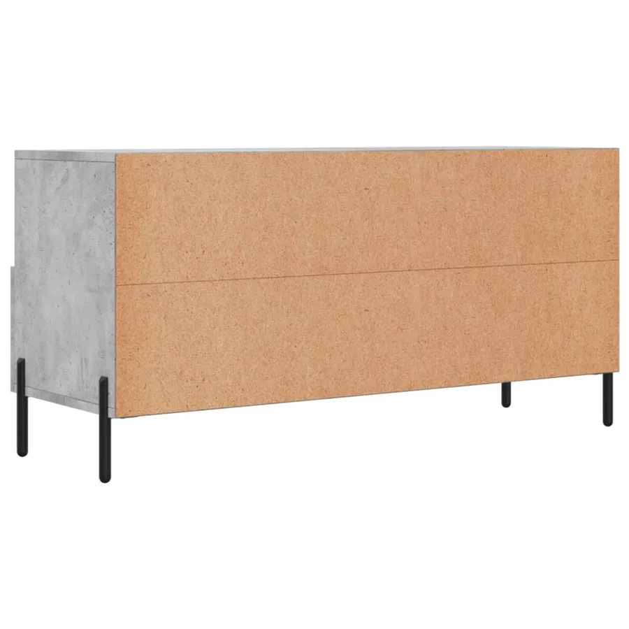 Meuble TV gris béton 102x36x50 cm bois d'ingénierie - 8