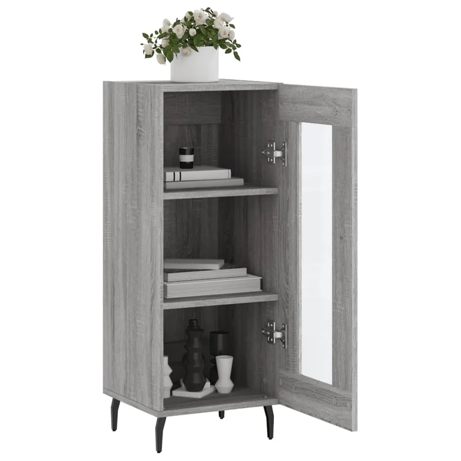 Buffet Sonoma gris 34,5x34x90 cm Bois d'ingénierie - 4