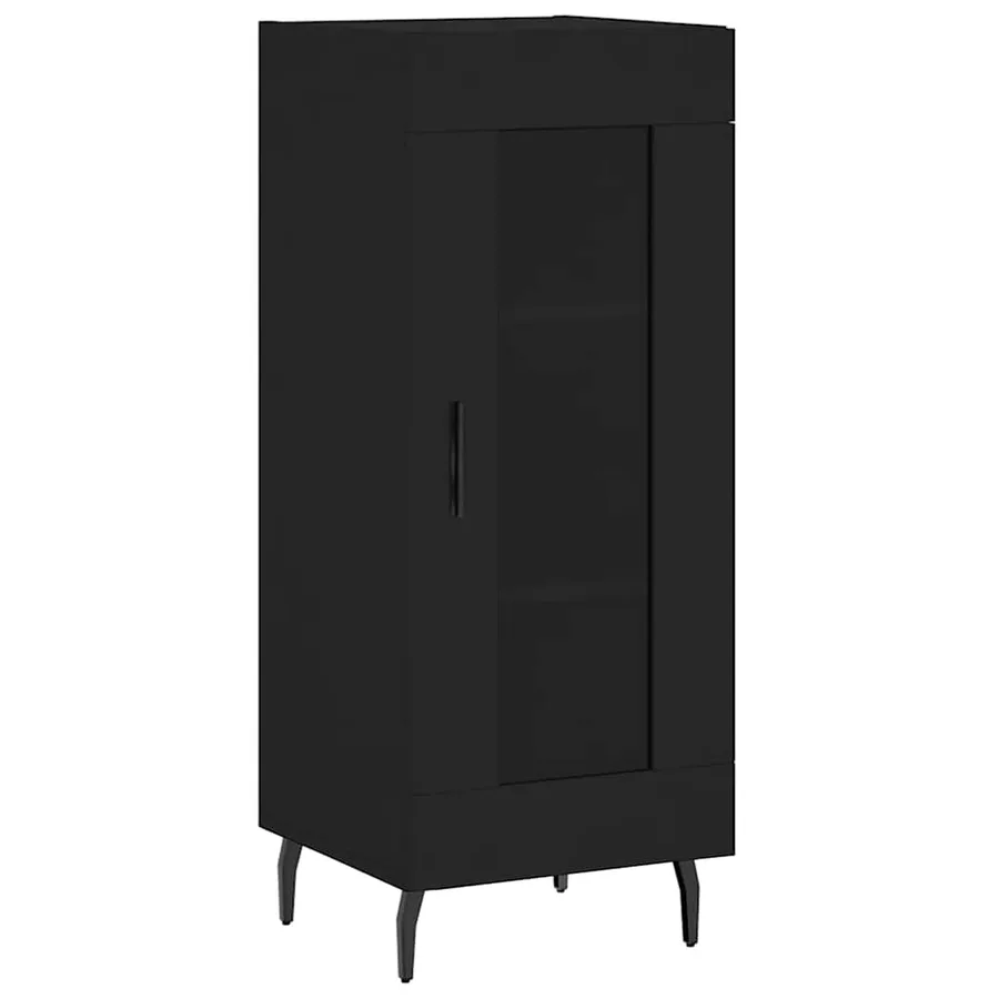 Buffet Noir 34,5x34x90 cm Bois d'ingénierie - 2