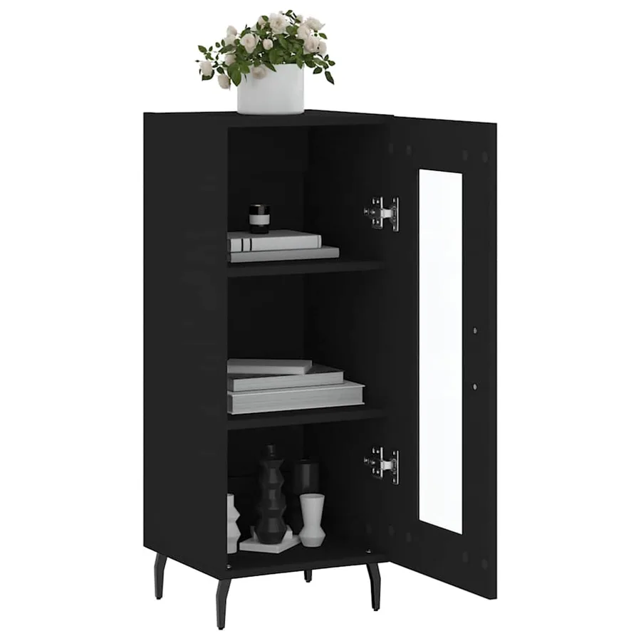 Buffet Noir 34,5x34x90 cm Bois d'ingénierie - 4