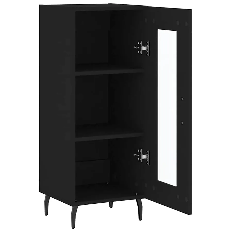 Buffet Noir 34,5x34x90 cm Bois d'ingénierie - 6