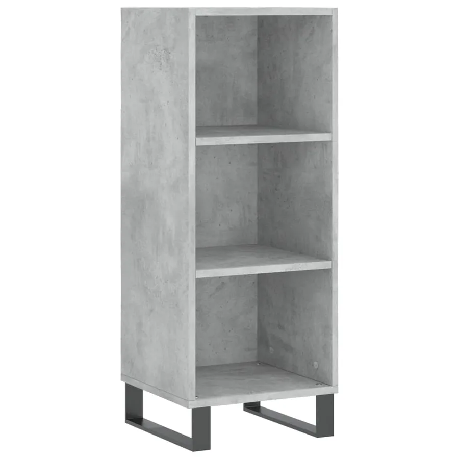 Buffet gris béton 34,5x32,5x90 cm bois d'ingénierie - 2
