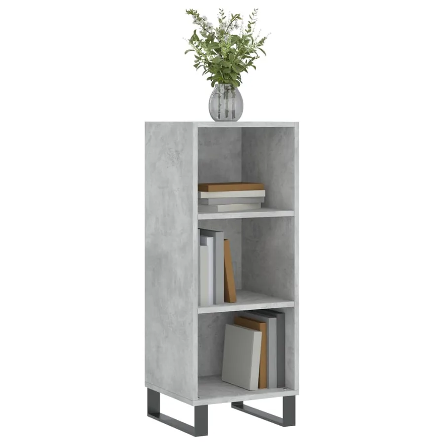 Buffet gris béton 34,5x32,5x90 cm bois d'ingénierie - 3