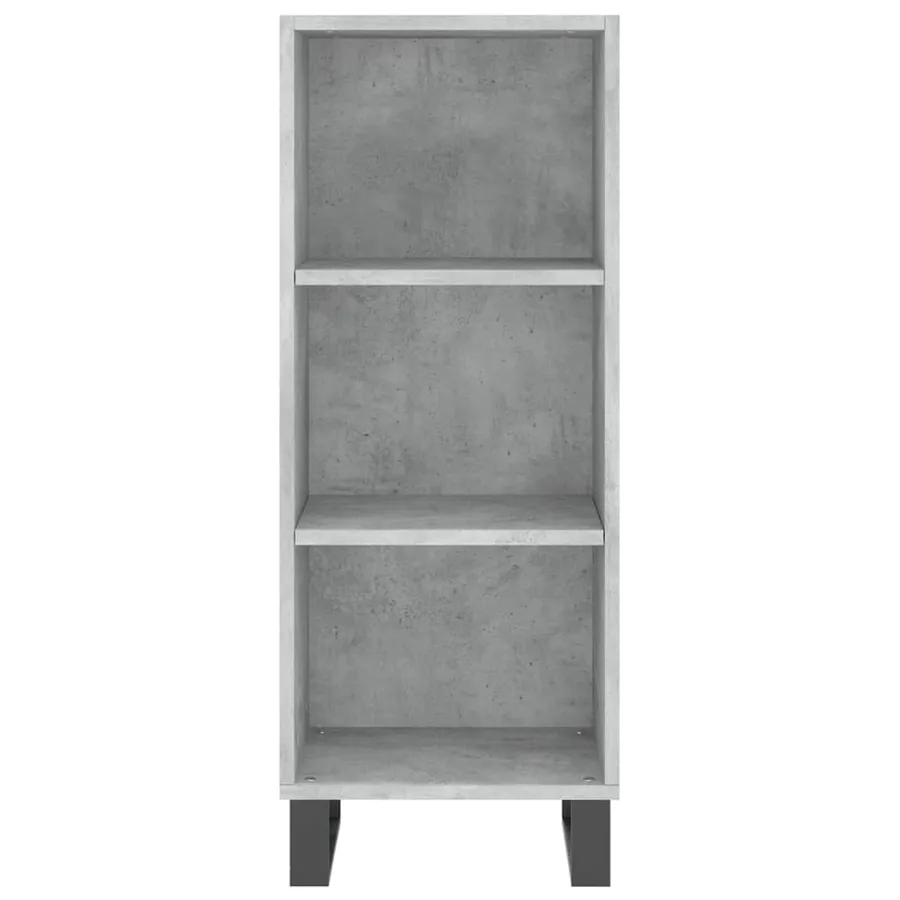 Buffet gris béton 34,5x32,5x90 cm bois d'ingénierie - 4