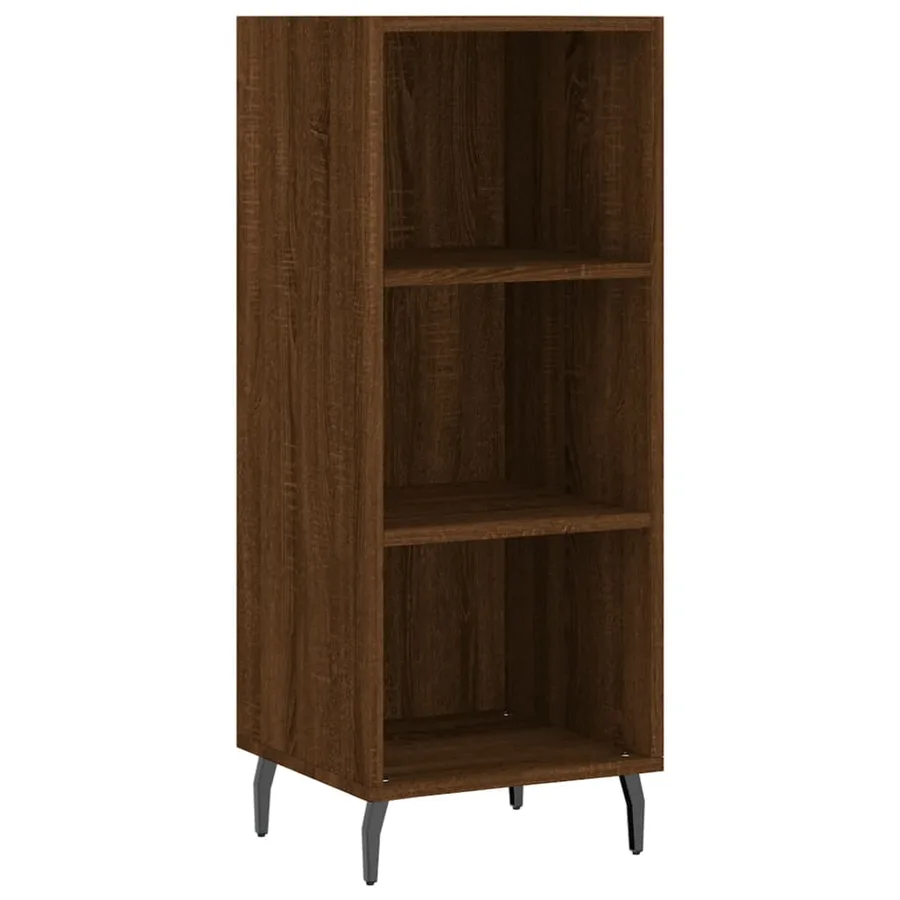 Buffet chêne marron 34,5x32,5x90 cm bois d'ingénierie - 2