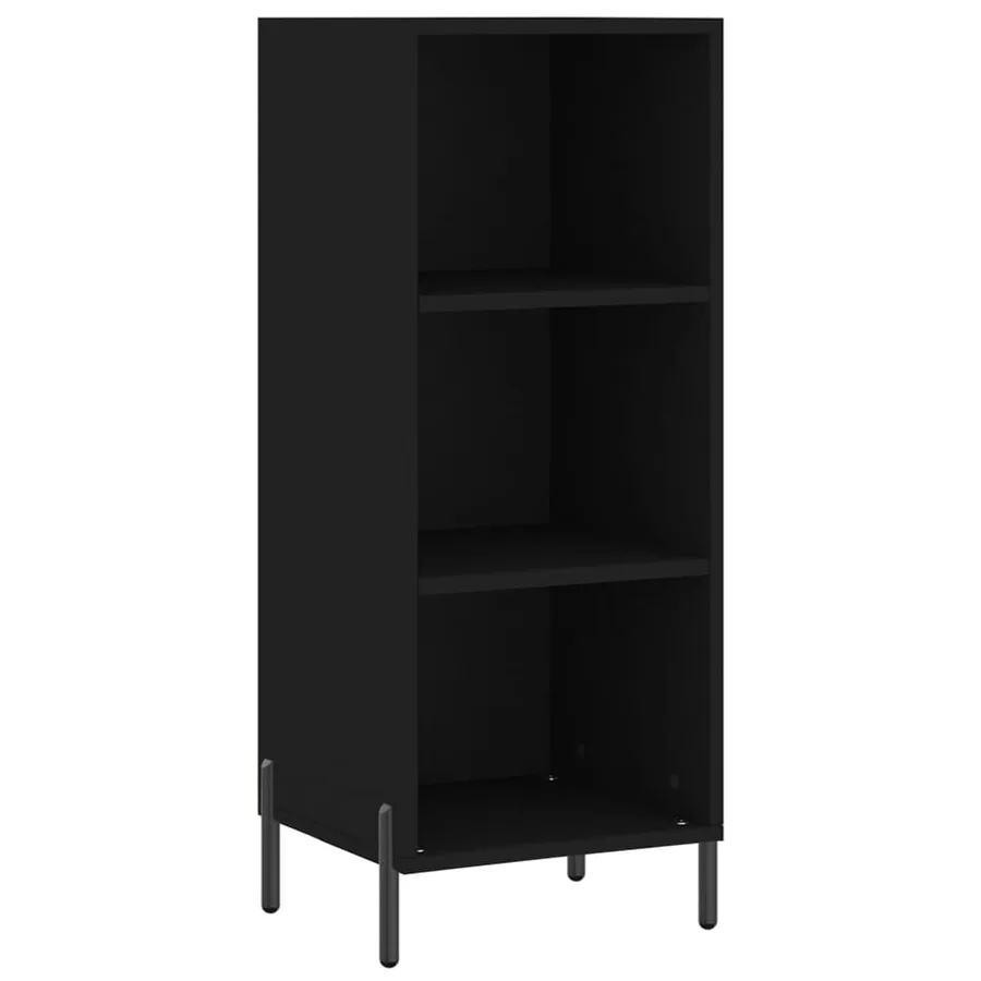 Buffet noir 34,5x32,5x90 cm bois d'ingénierie - 2