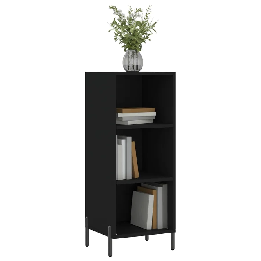 Buffet noir 34,5x32,5x90 cm bois d'ingénierie - 3