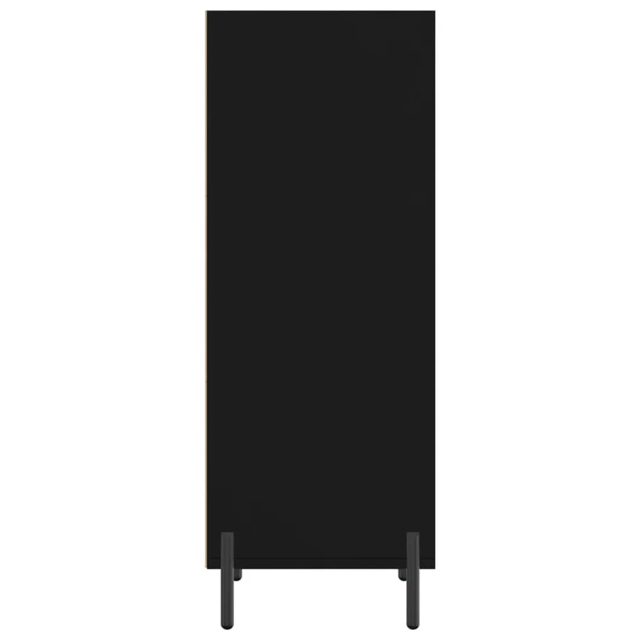 Buffet noir 34,5x32,5x90 cm bois d'ingénierie - 5