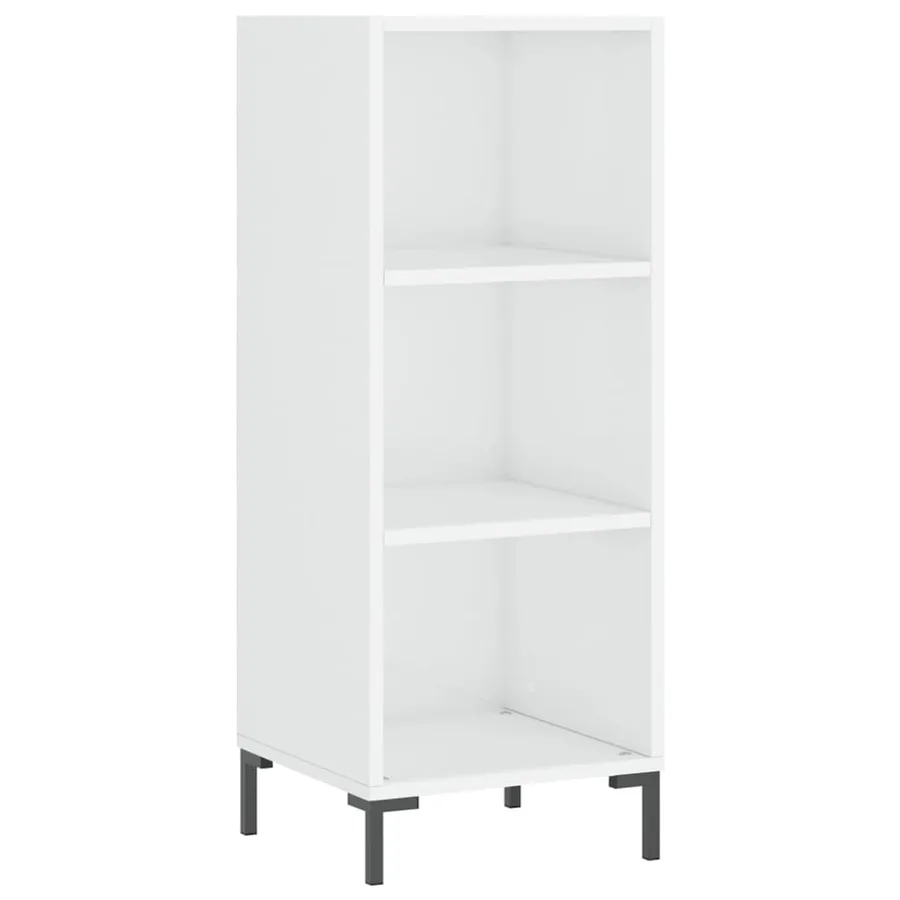Buffet blanc brillant 34,5x32,5x90 cm bois d'ingénierie - 2