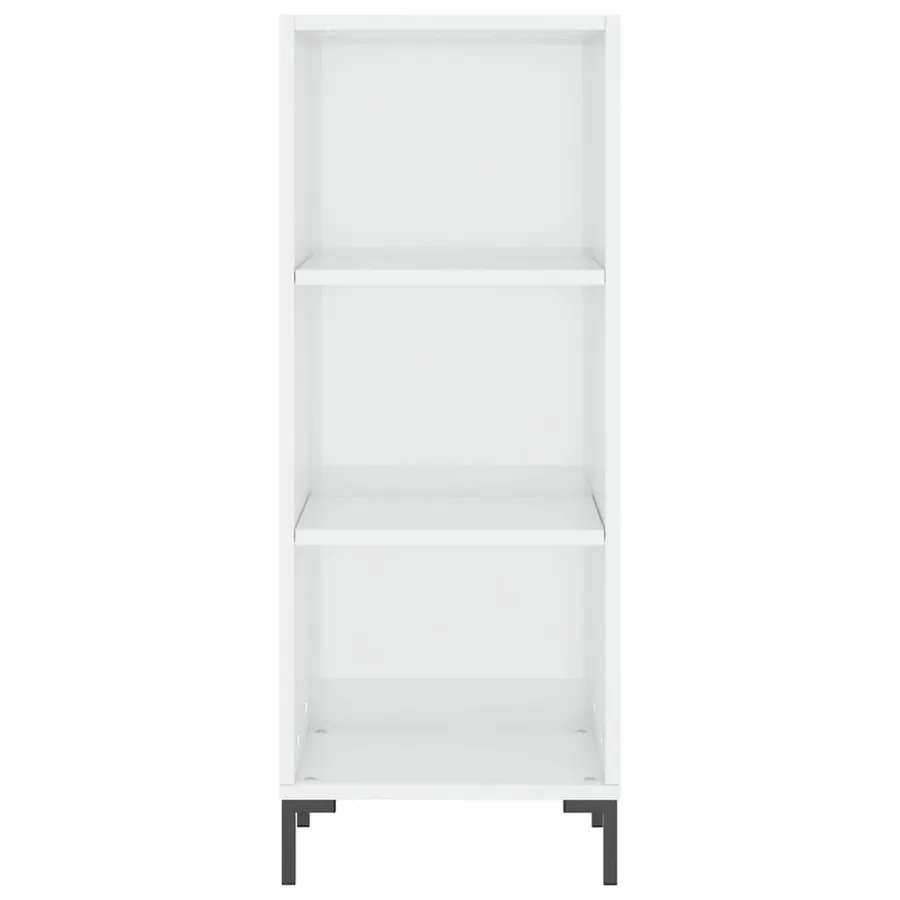 Buffet blanc brillant 34,5x32,5x90 cm bois d'ingénierie - 4