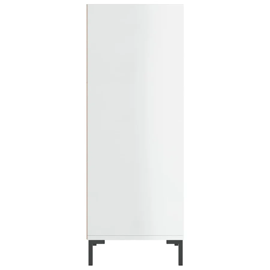 Buffet blanc brillant 34,5x32,5x90 cm bois d'ingénierie - 5