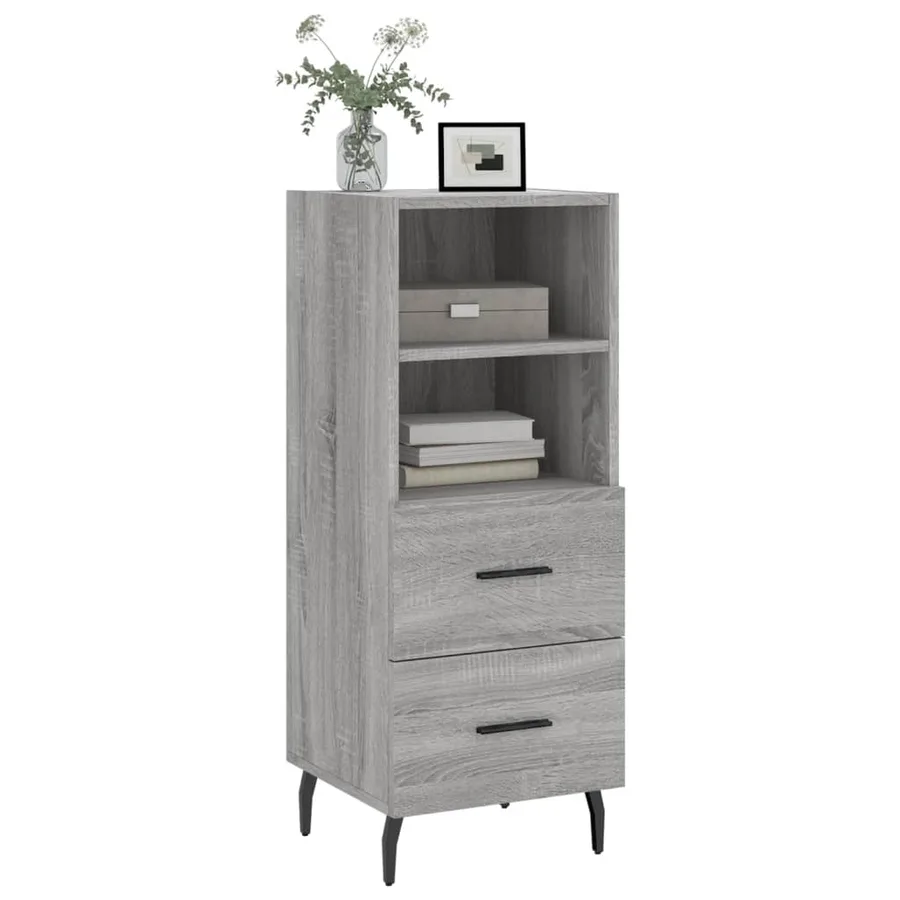 Buffet Sonoma gris 34,5x34x90 cm Bois d'ingénierie - 3