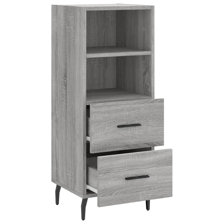 Buffet Sonoma gris 34,5x34x90 cm Bois d'ingénierie - 5