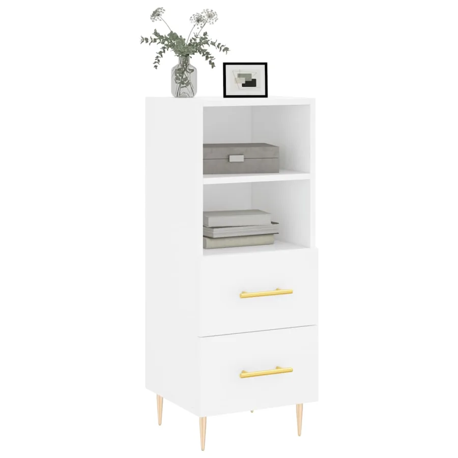 Buffet blanc 34,5x34x90 cm bois d'ingénierie - 3